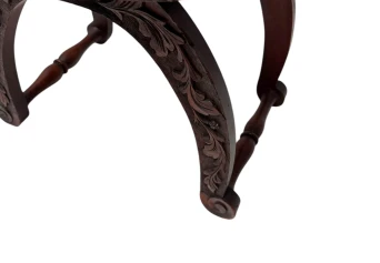 Art Nouveau Walnut Savonarola Hand-Carved Stool, 1900s